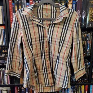 Mens Burberry Nova Check button down shirt Size Medium LIKE NEW